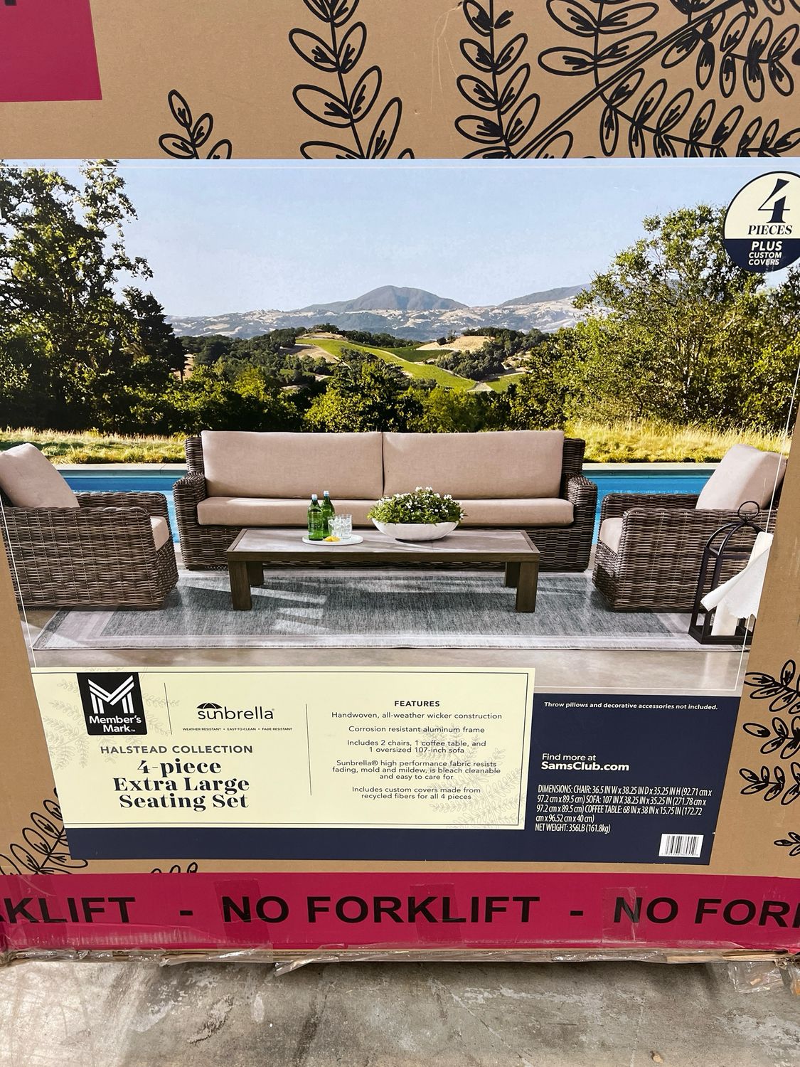 Members Mark 4 Piece Extra Large Seating Set thumbnail 3
