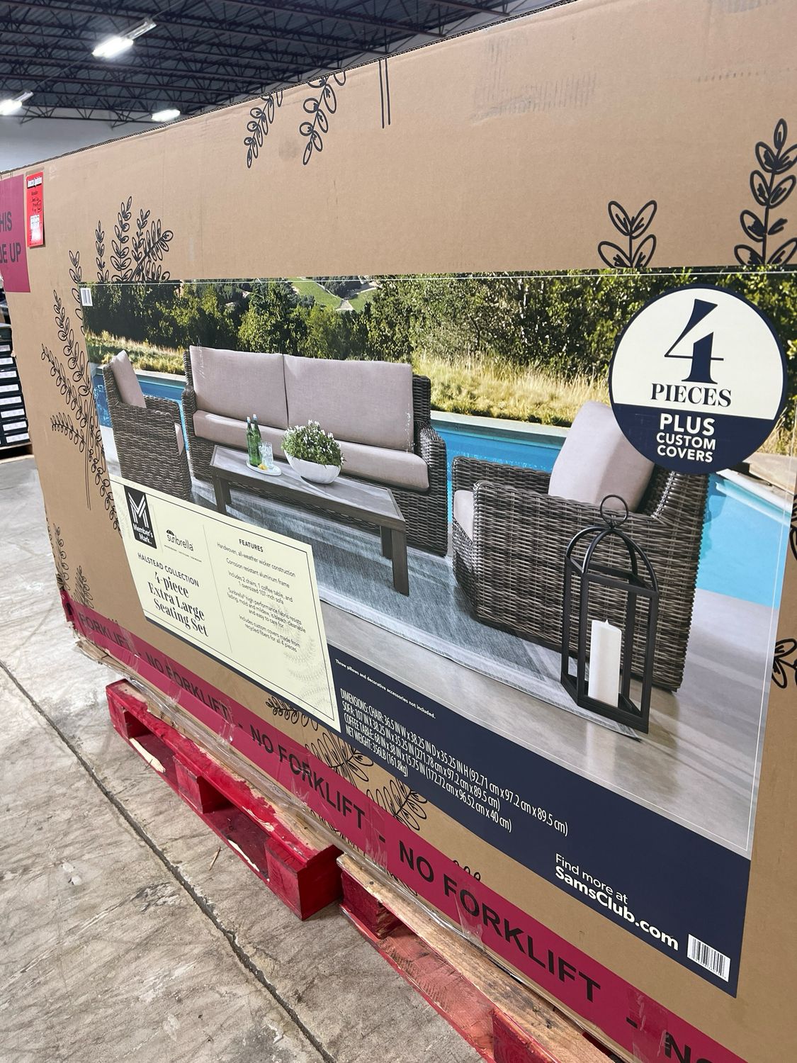 Members Mark 4 Piece Extra Large Seating Set — liquidation pallet load photo 1