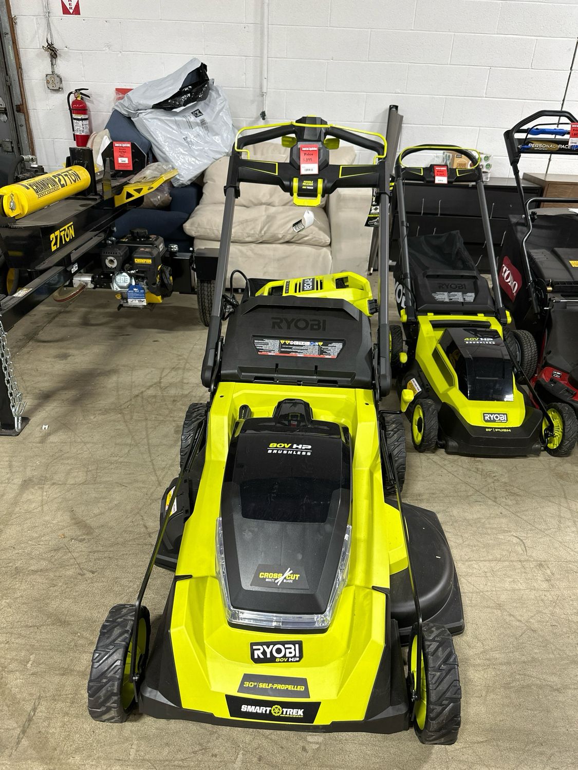Ryobi 80v HP Whisper Series 30″ Self-Propelled Lawn Mower — liquidation pallet load photo 1