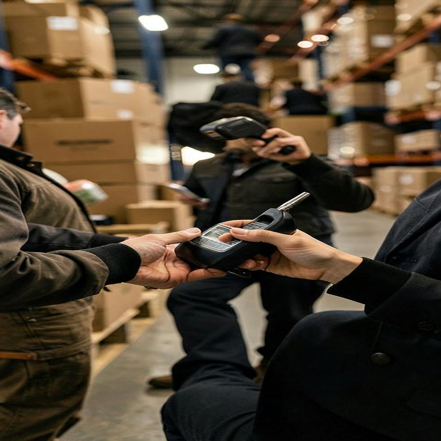 Liquidation pallet manifest review desk for checking inventory quantities and product descriptions