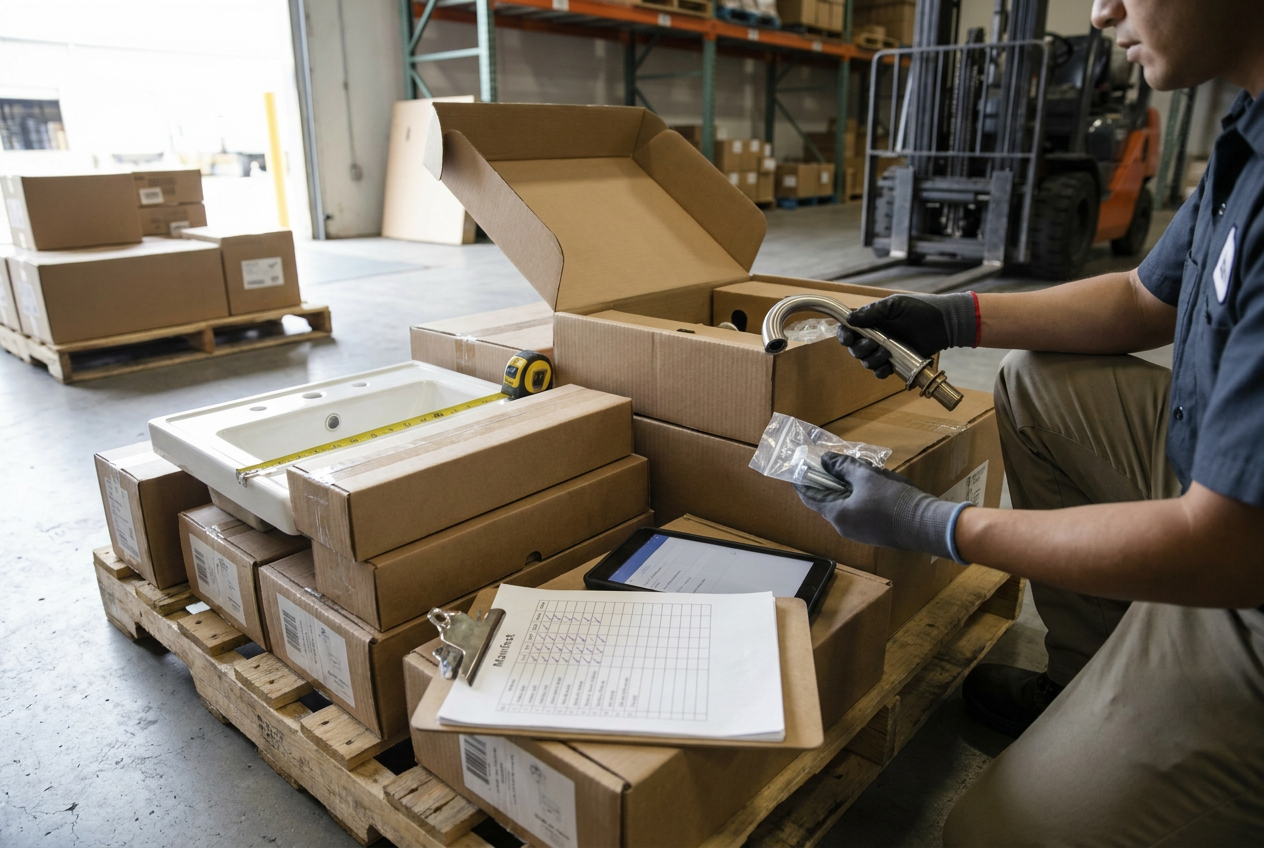 bathroom fixture liquidation: Fit and Installation Parts — PalletCove Liquidation, Dallas, Texas