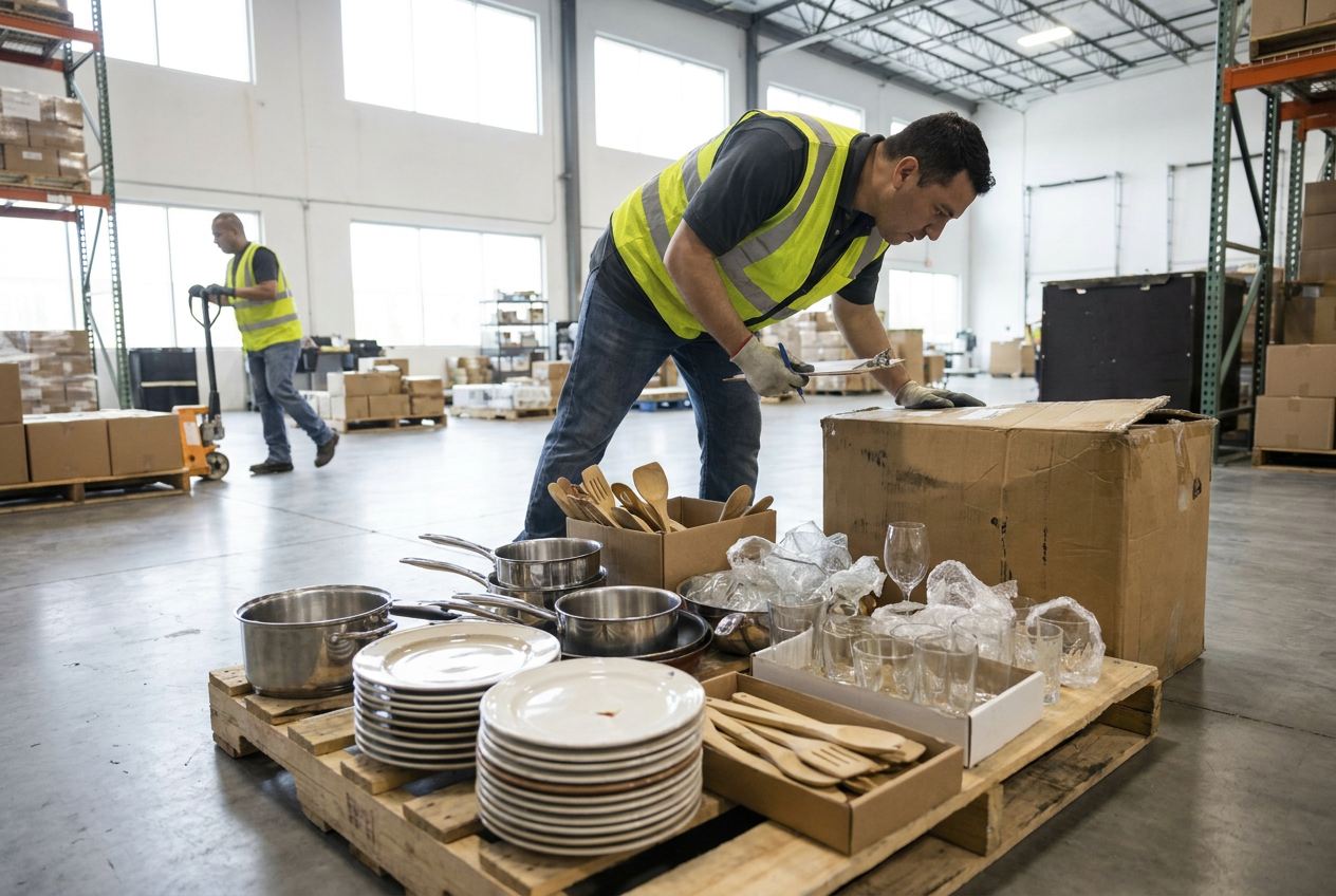 Kitchenware Liquidation Lots: Cookware and Tableware — PalletCove Liquidation, Dallas, Texas Kitchenware Liquidation Lots: Cookware and Tableware — PalletCove Liquidation, Dallas, Texas