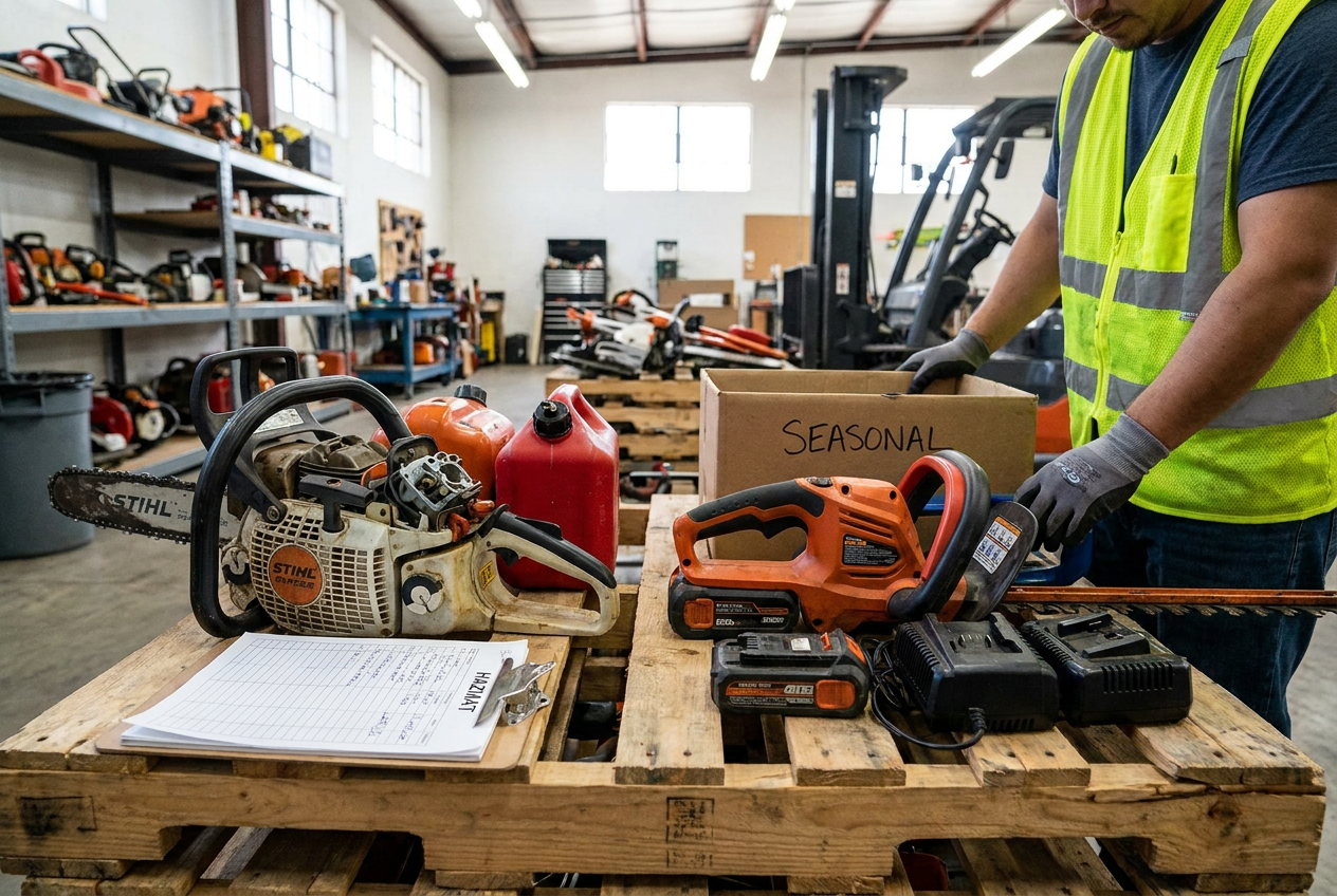 Outdoor power equipment liquidation: repair or pass? — PalletCove Liquidation, Dallas, Texas