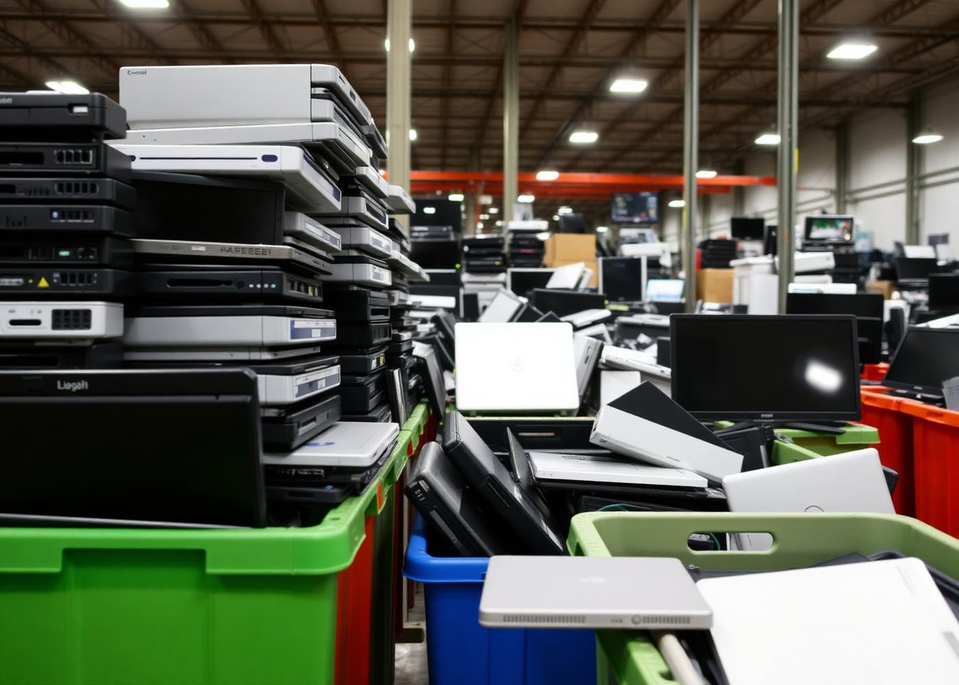 Electronics sorted for recycling